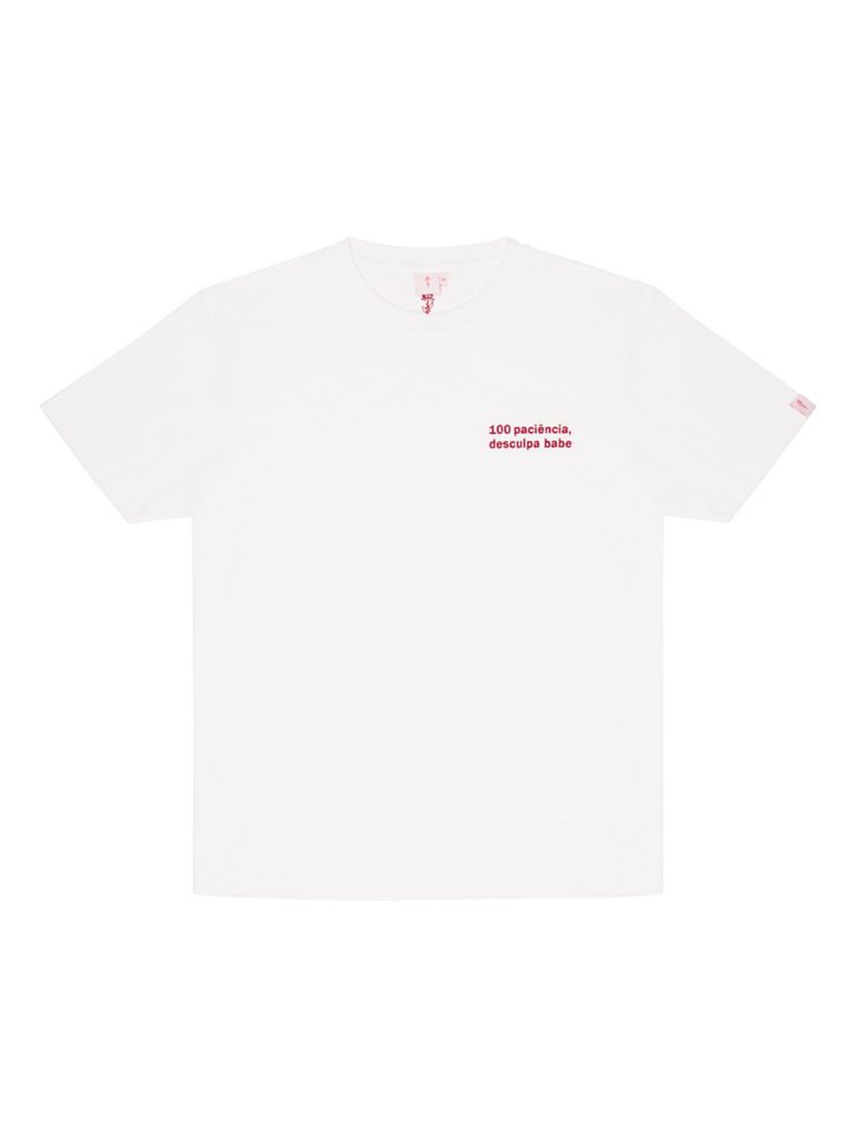 T-shirt 100 paciência Branco