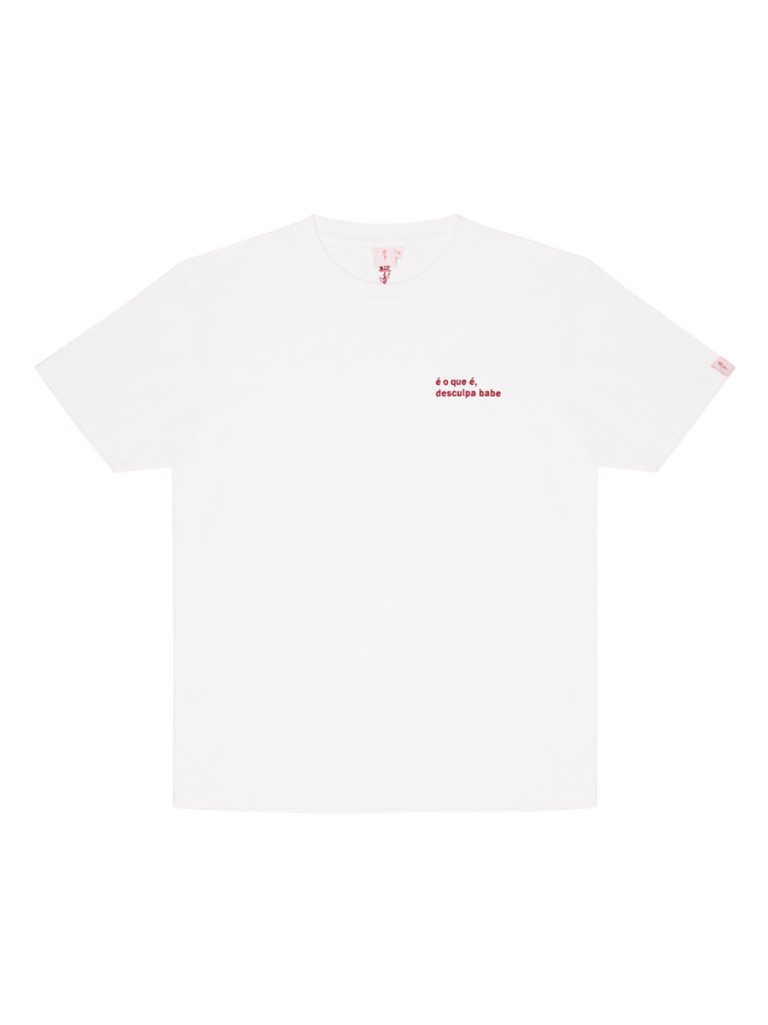 T-shirt "É o que é" Branco
